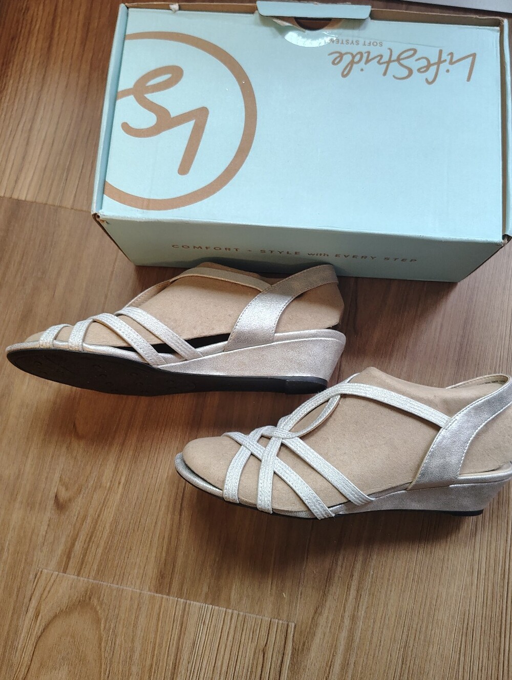 New Silver Lifestride Yaya Sandal Dress Shoe. Sz 10 - Picture 3 of 6